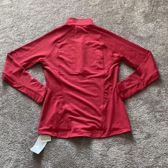 Under Armour Red Semi-Fitted Cold Gear Quarter Zip Compression Pullover SIZE L - Picture 5 of 5